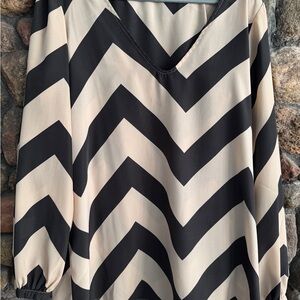 Metaphor Black and Cream Chevron Blouse